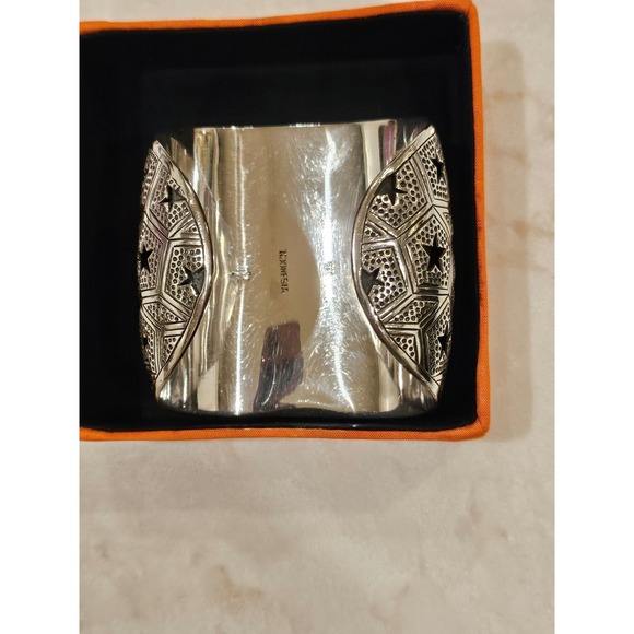 John Hardy Cuff Bracelet for a COWBOYS FAN Star Cutout Wide Band Sterling Silver - Picture 5 of 16